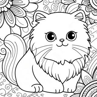 Fluffy Persian Cat Coloring Page 49265-40900