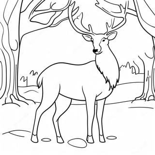 Elegant Reindeer In Winter Wonderland Coloring Page 49275-40934