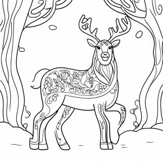 Elegant Reindeer In Winter Wonderland Coloring Page 49275-40935