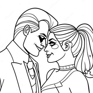 Harley Quinn And Joker Romantic Coloring Page 49284-40910