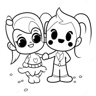 Cute Harley Quinn And Joker Love Coloring Page 49285-40917