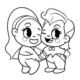 Cute Harley Quinn And Joker Love Coloring Page 49285-40919