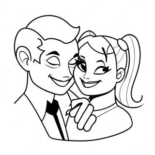 Cute Harley Quinn And Joker Love Coloring Page 49285-40920