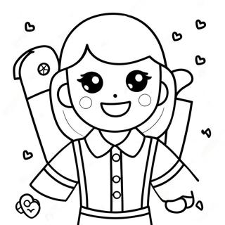 Cute Roblox Preppy Girl With Accessories Coloring Page 49295-40942