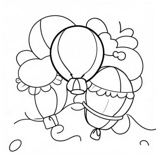 Colorful Balloon Bundle Coloring Page 492-395