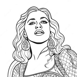 Madonna Singing On Stage Coloring Page 49315-40949