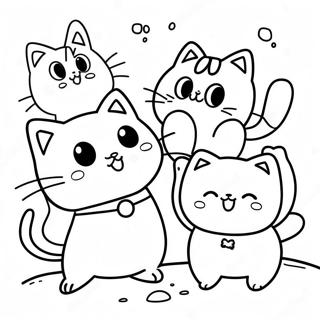 Cute Battle Cats In Action Coloring Page 49325-40956