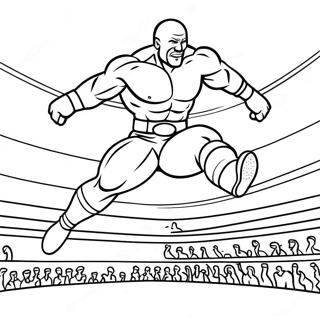 Wwe Wrestler Jumping On Opponent Coloring Page 4932-3968