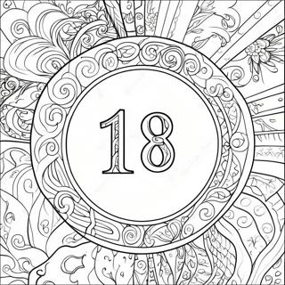 Number 18 Coloring Page 49334-40958