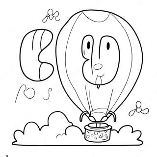 Colorful Number 18 Balloon Coloring Page 49335-40962