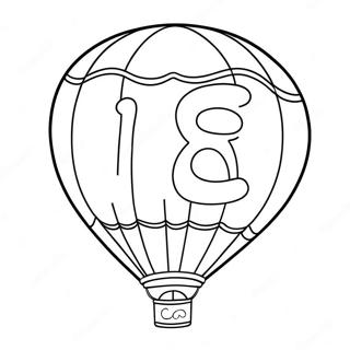 Colorful Number 18 Balloon Coloring Page 49335-40964