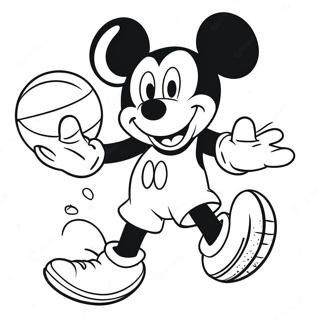 Mickey Mouse Dunking A Basketball Coloring Page 49355-40990