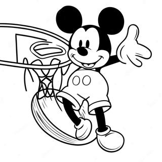 Mickey Mouse Dunking A Basketball Coloring Page 49355-40991