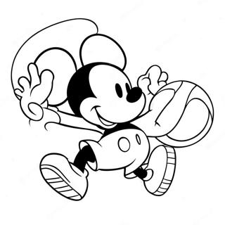 Mickey Mouse Dunking A Basketball Coloring Page 49355-41185