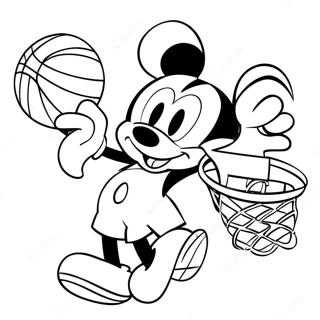 Mickey Mouse Dunking A Basketball Coloring Page 49355-41187