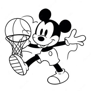 Mickey Mouse Dunking A Basketball Coloring Page 49355-41188