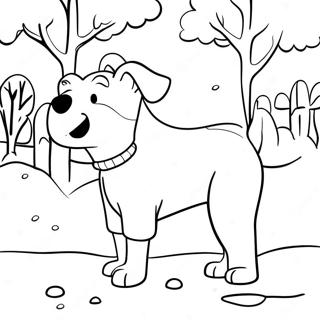 Winter Dog Playing In Snow Coloring Page 49384-41206