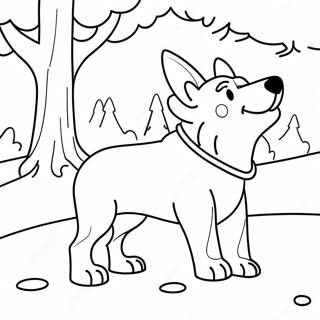 Winter Dog Playing In Snow Coloring Page 49384-41207