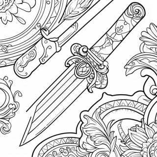 Colorful Fantasy Sword Coloring Page 49395-41225