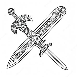 Colorful Fantasy Sword Coloring Page 49395-41226