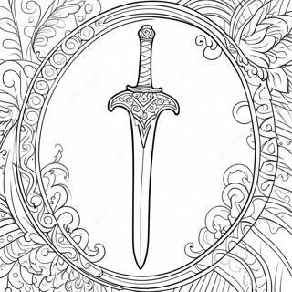 Colorful Fantasy Sword Coloring Page 49395-41228