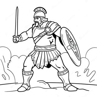 Fearless Gladiator In Battle Coloring Page 49445-41057