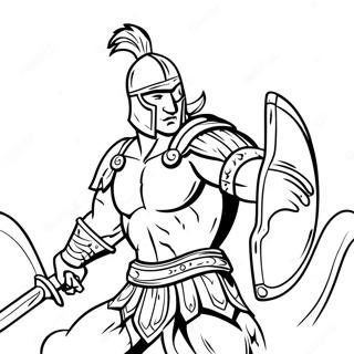 Fearless Gladiator In Battle Coloring Page 49445-41058