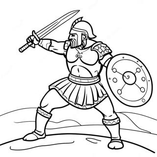 Fearless Gladiator In Battle Coloring Page 49445-41059