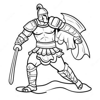 Fearless Gladiator In Battle Coloring Page 49445-41060