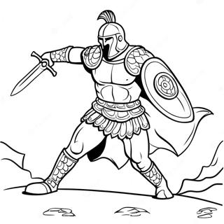 Fearless Gladiator In Battle Coloring Page 49445-41261