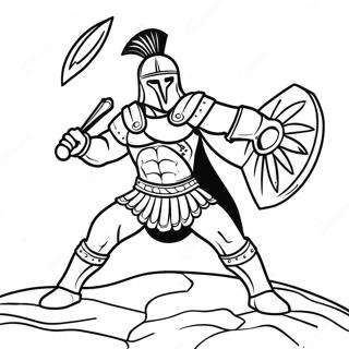 Fearless Gladiator In Battle Coloring Page 49445-41262