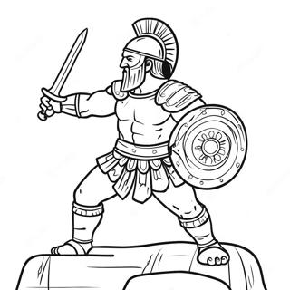 Fearless Gladiator In Battle Coloring Page 49445-41263