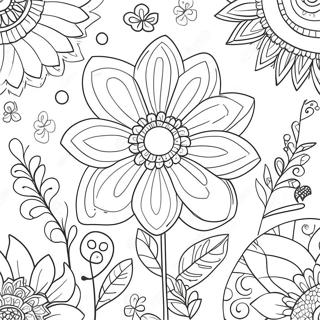 Preppy Flower Coloring Page 49474-41086