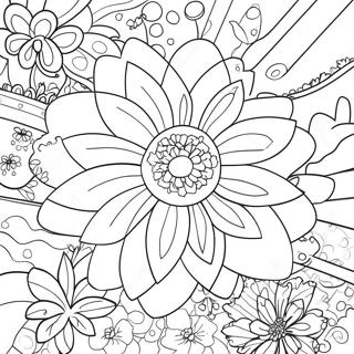 Preppy Flower Coloring Page 49474-41087