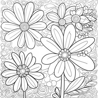 Preppy Flower Coloring Page 49474-41088