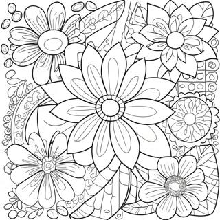 Preppy Flower Coloring Page 49474-41281