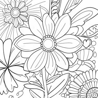 Preppy Flower Coloring Page 49474-41282