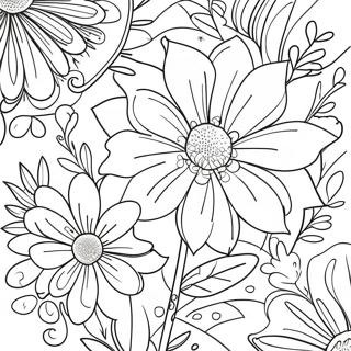 Preppy Flower Coloring Page 49474-41284