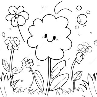 Cute Preppy Flower Garden Coloring Page 49475-41089