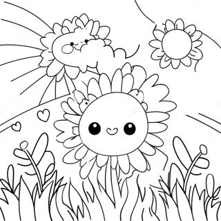 Cute Preppy Flower Garden Coloring Page 49475-41090