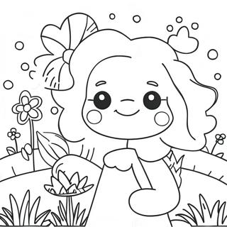 Cute Preppy Flower Garden Coloring Page 49475-41091