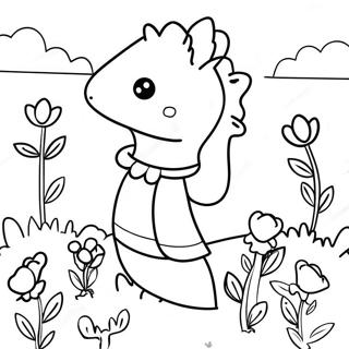 Cute Preppy Flower Garden Coloring Page 49475-41092