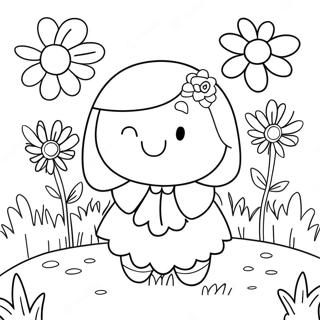 Cute Preppy Flower Garden Coloring Page 49475-41277