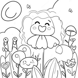 Cute Preppy Flower Garden Coloring Page 49475-41278