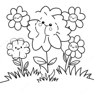 Cute Preppy Flower Garden Coloring Page 49475-41279