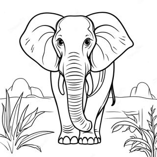 Majestic African Elephant Coloring Page 49485-41075