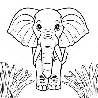 Majestic African Elephant Coloring Page 49485-41076