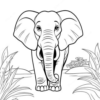 Majestic African Elephant Coloring Page 49485-41301