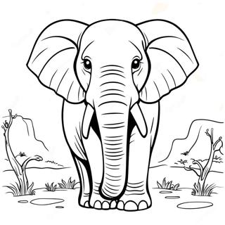 Majestic African Elephant Coloring Page 49485-41302