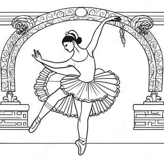 Ballet Dancer In Graceful Pose Coloring Page 49495-41098